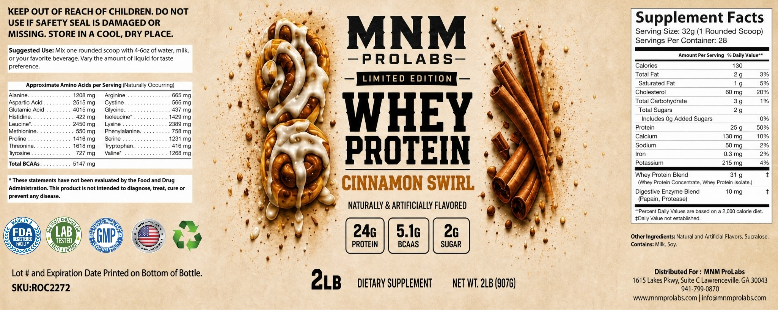 2lb Limited Edition Whey Protein Cinnamon Swirl - Image 4