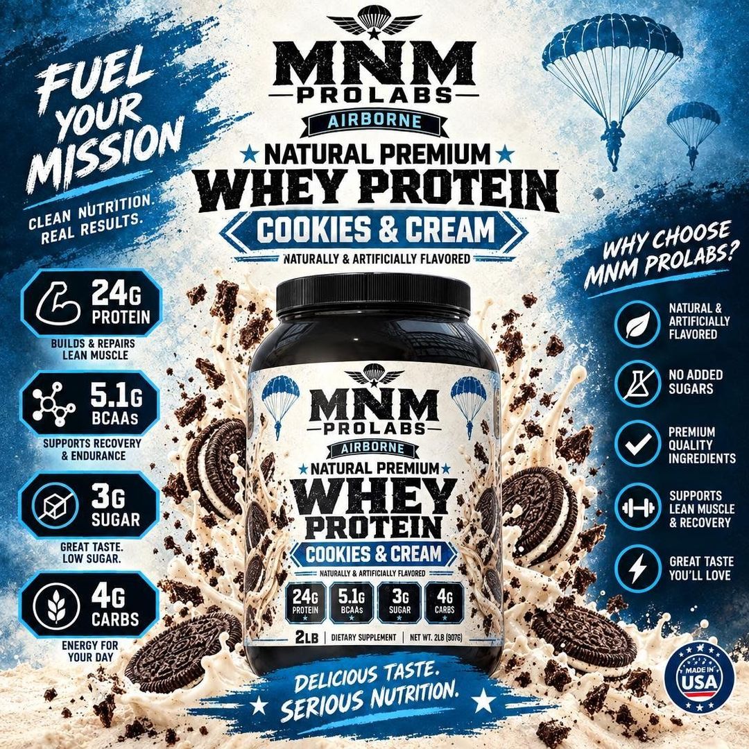 2lb Natural Premium Whey Protein Cookies & Cream - Image 2