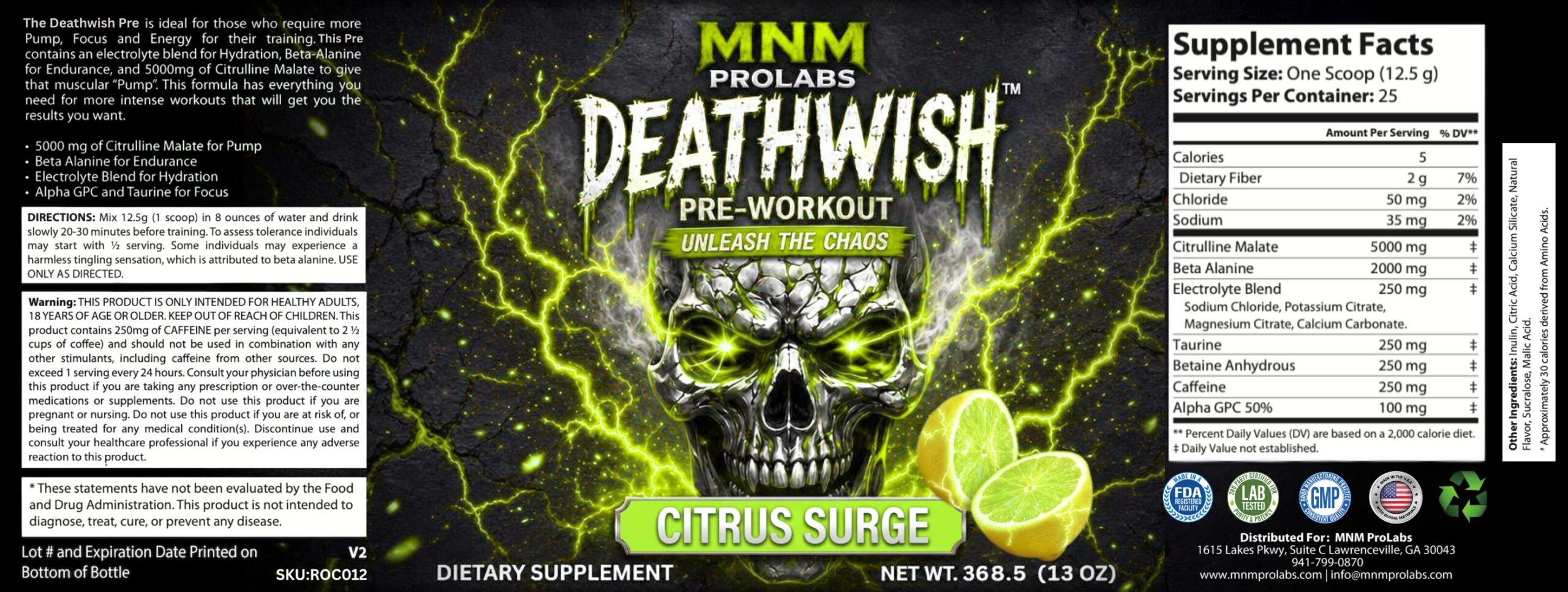 DEATHWISH™ Pre-Workout Citrus Surge - Image 3