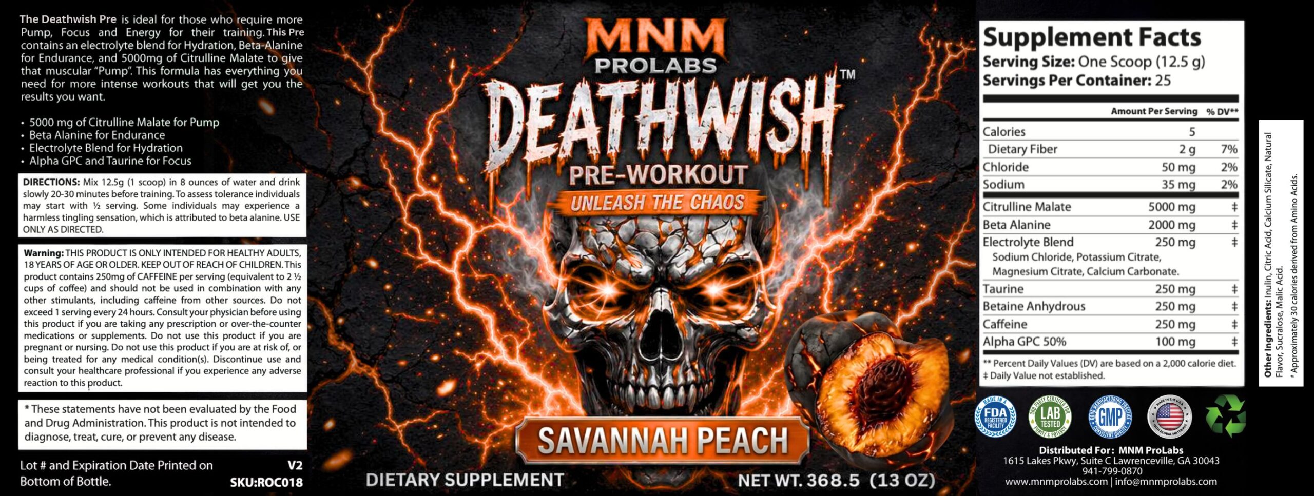 DEATHWISH™ Pre-Workout Savannah Peach - Image 3