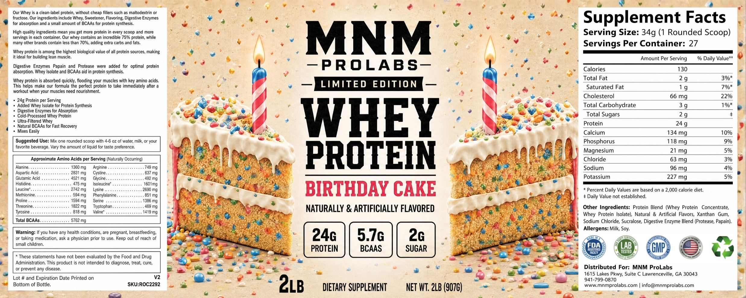 2lb Limited Edition Whey Protein Birthday Cake - Image 4