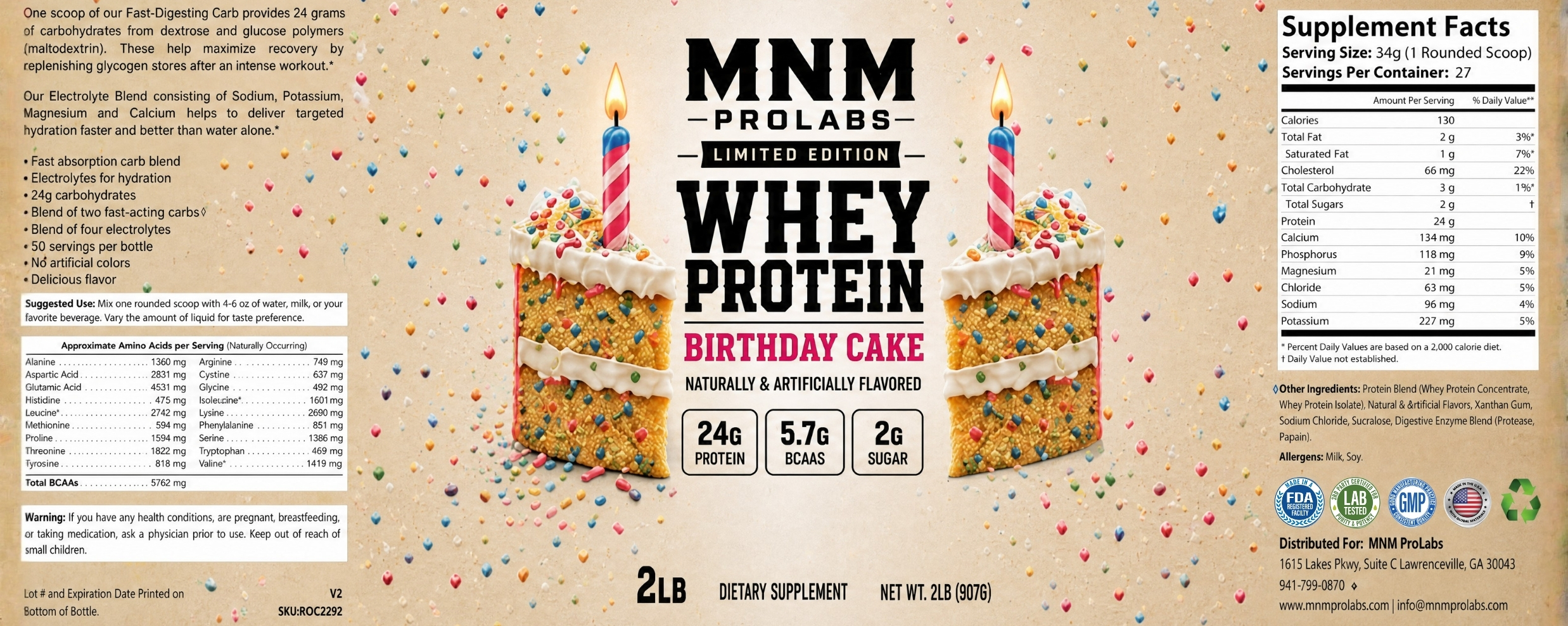 2lb Limited Edition Whey Protein Birthday Cake - Image 4