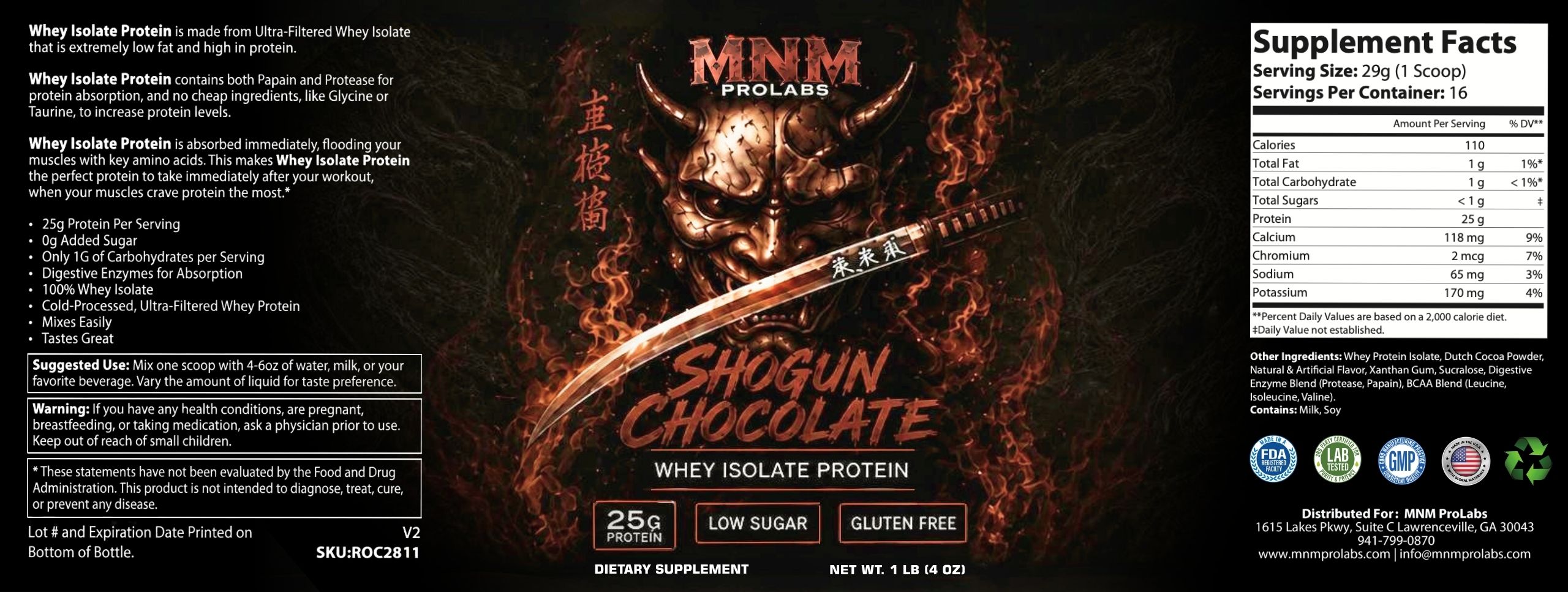 1lb Whey Isolate Protein – Shogun Chocolate - Image 3