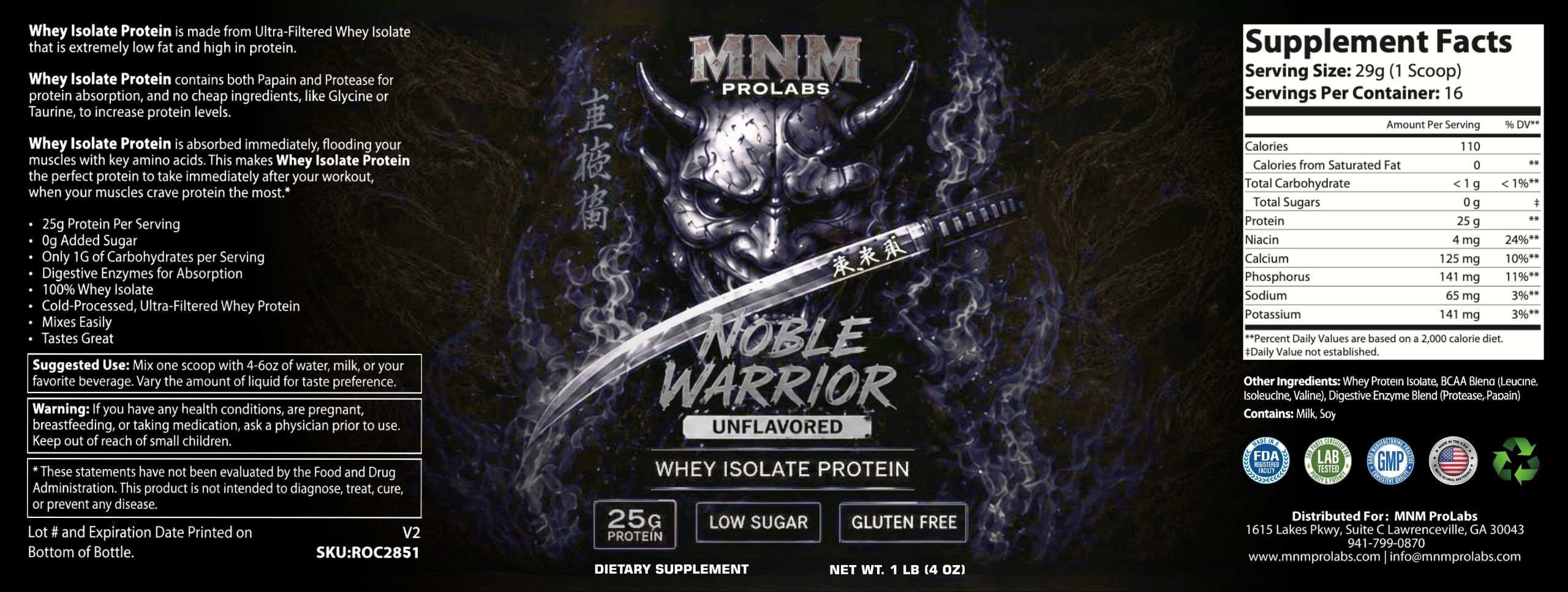 1lb Whey Isolate Protein - Unflavored - Image 3
