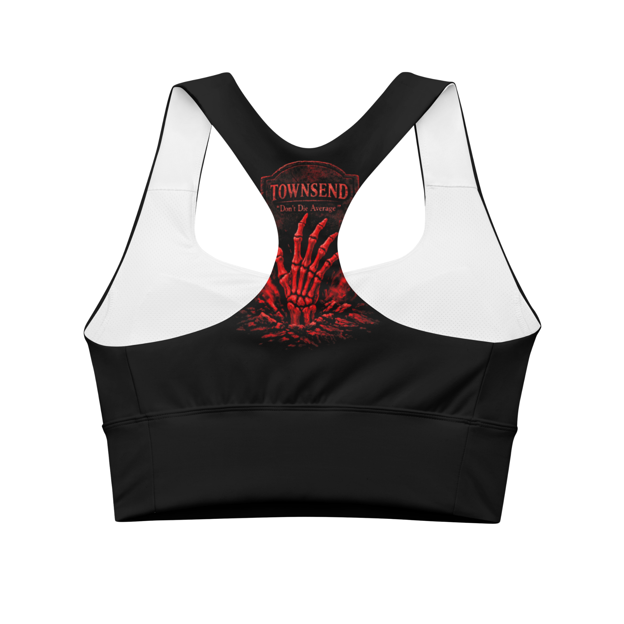 Don’t Die Average Longline Sports Bra (Grave Edition) - Image 2