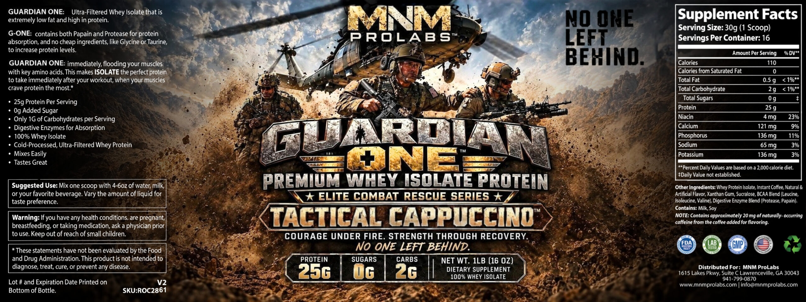 1lb GUARDIAN ONE™ Premium Whey Isolate Protein – Tactical Cappuccino™ - Image 5