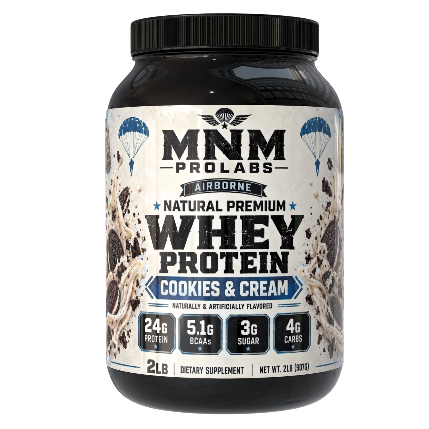2lb Natural Premium Whey Protein Cookies & Cream